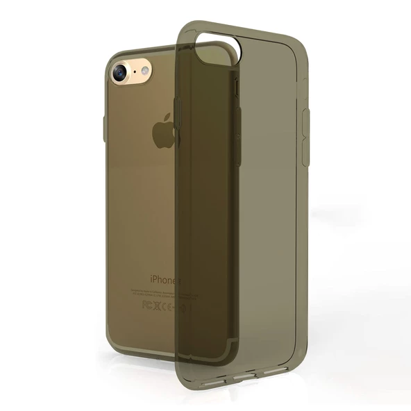 iPhone 7/8 Kılıf Soft Silikon Kılıf Şeffaf-Siyah Arka Kapak - 4