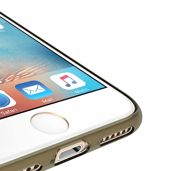 iPhone 7/8 Kılıf Soft Silikon Kılıf Şeffaf-Siyah Arka Kapak - 3