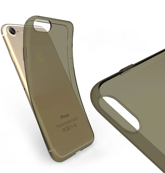 iPhone 7/8 Kılıf Soft Silikon Kılıf Şeffaf-Siyah Arka Kapak - 2