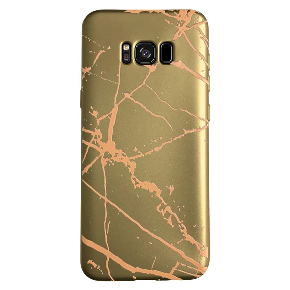 Samsung Galaxy S8 Plus (G955) Fırça Desen Silikon Arka Kapak Gold