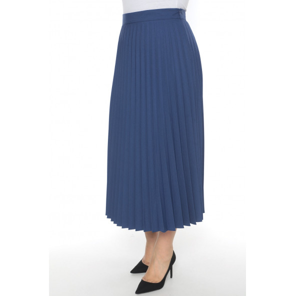 SORALLİNE KADIN PLİSOLEY ETEK 781 İNDİGO MAVİSİ - 2