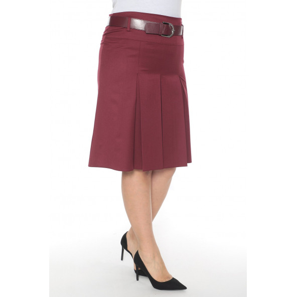 SORALLİNE KADIN ETEK 3 PİLE 724 BORDO - 2