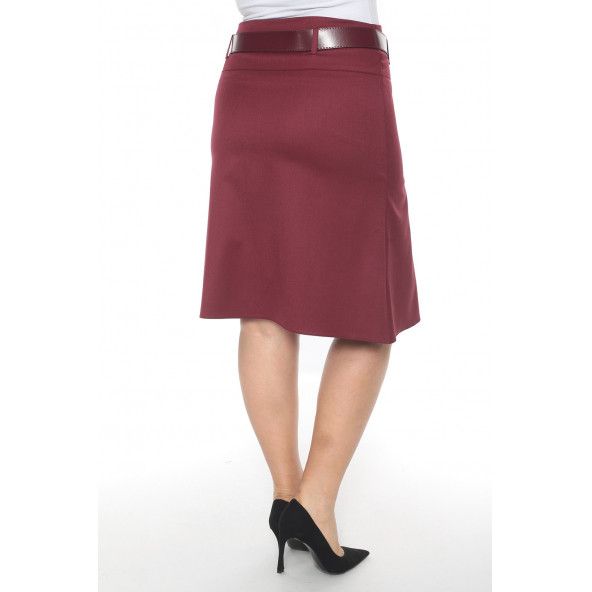 SORALLİNE KADIN ETEK 3 PİLE 724 BORDO - 3