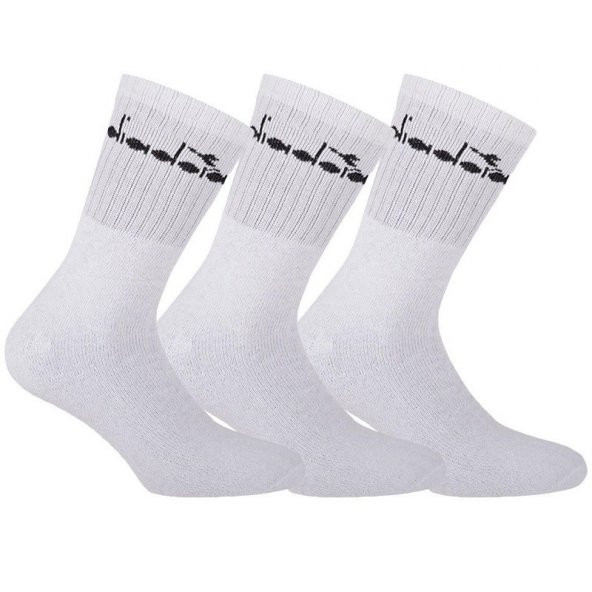 Diadora Prato - Pamuklu Beyaz 3lü Antrenman Çorabı - 1ÇRP05