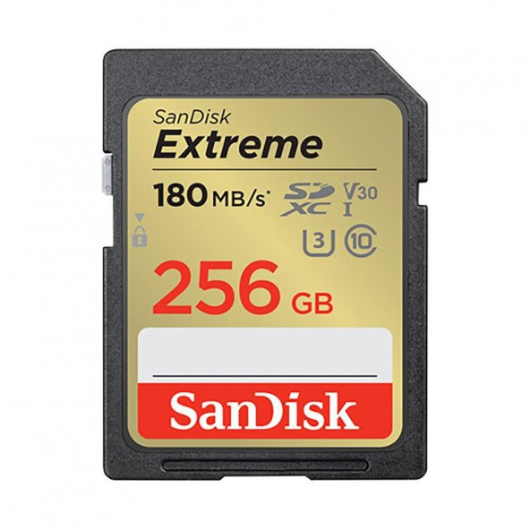 Sandisk Extreme 256GB 180mb/s SDXC Hafıza Kartı
