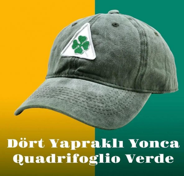 Alfa Romeo Dört Yapraklı Yonca Yeşil Pamuklu Erkek Kadın Şapka - 2