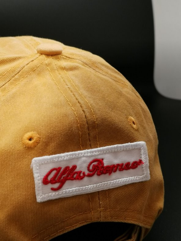 Alfa Romeo Dört Yapraklı Yonca Sarı Pamuklu Erkek Kadın Şapka - 3