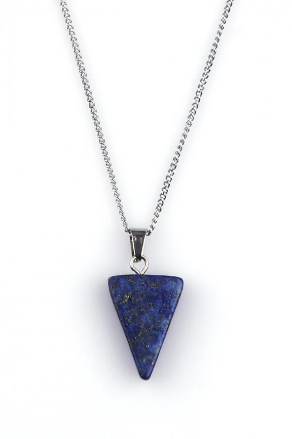 Lapis Lazuli Doğal Taş Üçgen Model Kolye