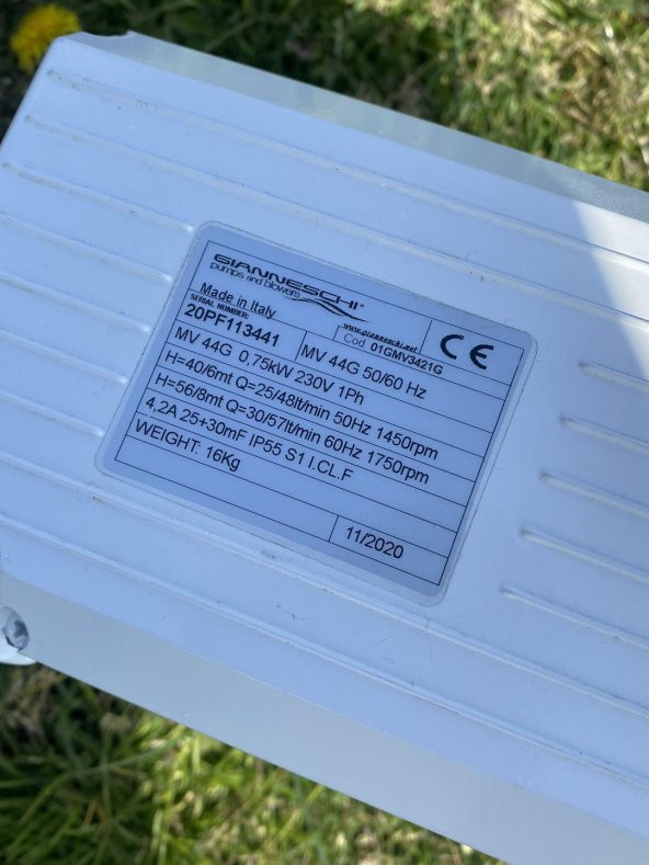 Gianneschi MV 44G Marine Pompa 230V 0,75kw 2.El - 5