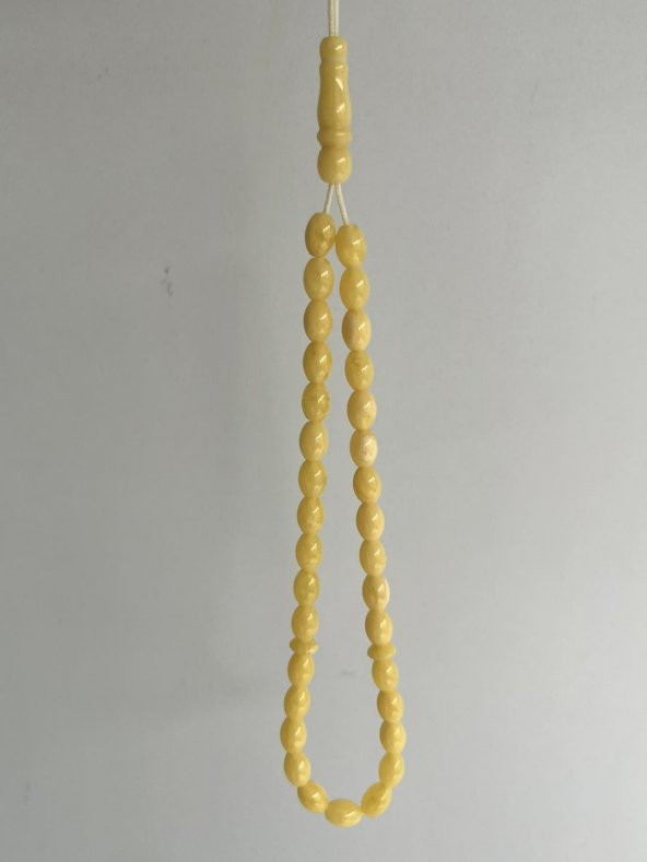 Oval Kesim Kokulu Toz Kehribar Tesbih 33lük 5mm A006 - 2