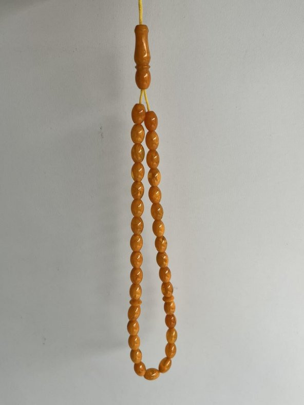 Oval Kesim Kokulu Toz Kehribar Tesbih 33lük 7mm A007 - Resim 2
