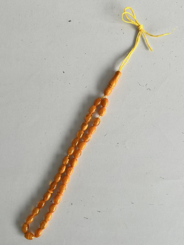 Oval Kesim Kokulu Toz Kehribar Tesbih 33lük 7mm A007 - Resim 4