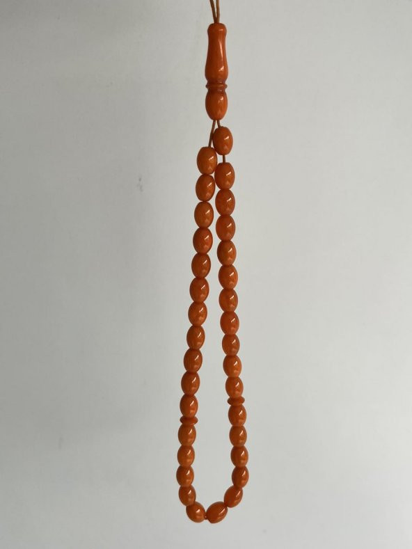Oval Kesim Kokulu Toz Kehribar Tesbih 33lük 7mm A008 - 2