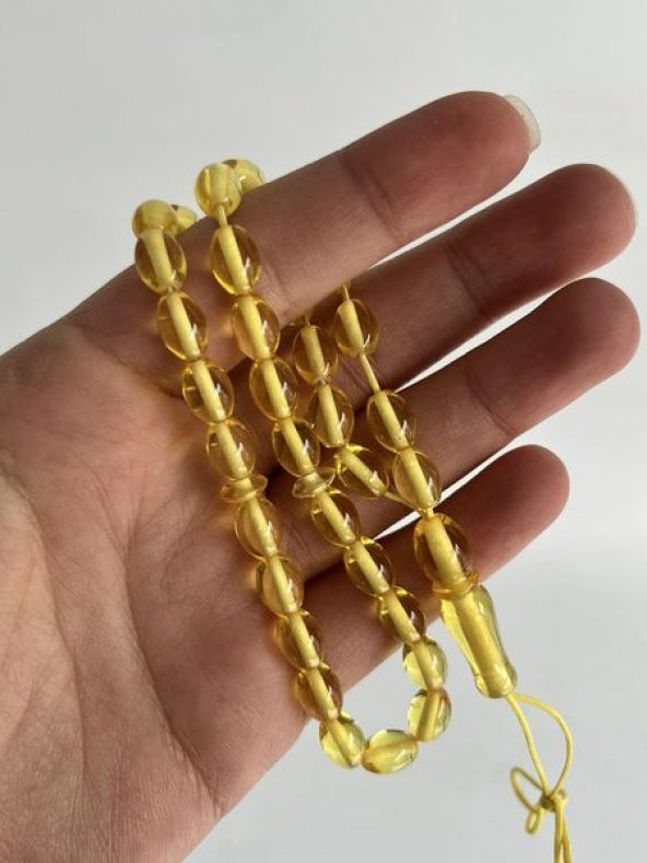 Oval Kesim Kokulu Toz Kehribar Tesbih 33lük 6mm A010 ürün görseli