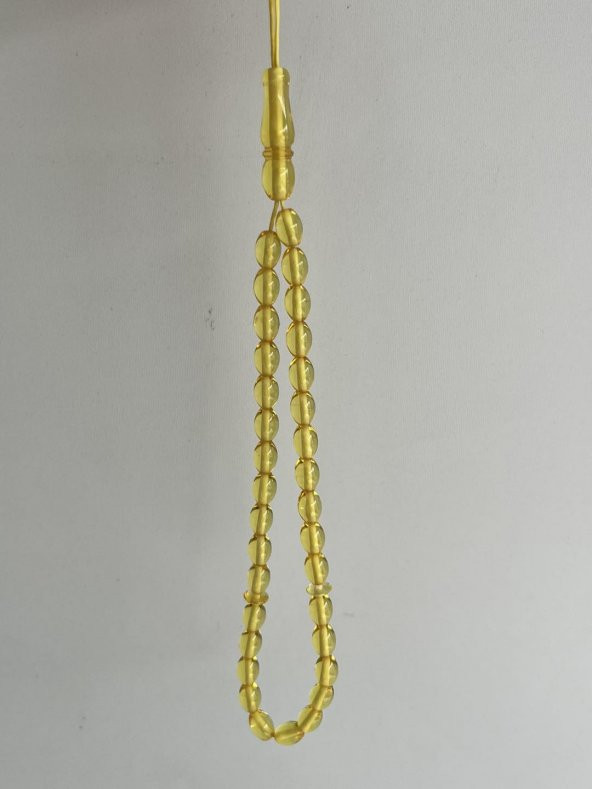 Oval Kesim Kokulu Toz Kehribar Tesbih 33lük 6mm A010 - Resim 2