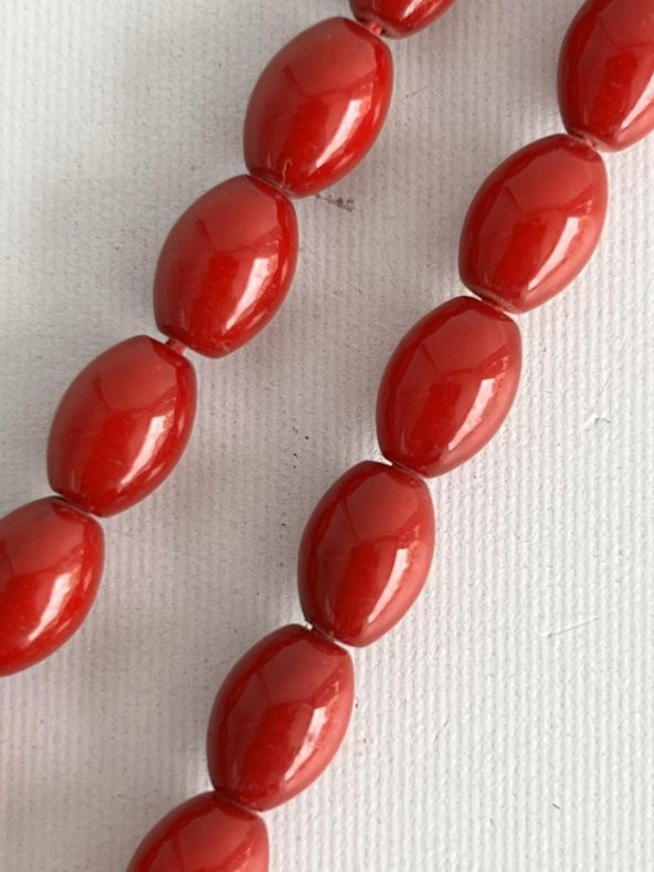 Oval Kesim Kokulu Toz Kehribar Tesbih 33lük 6mm A009 - 5