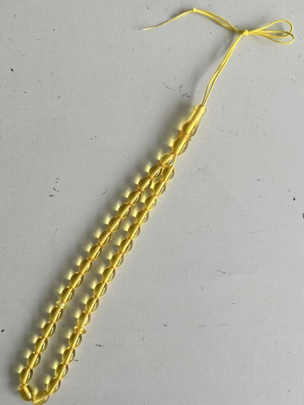 Oval Kesim Kokulu Toz Kehribar Tesbih 33lük 6mm A010 - Resim 4