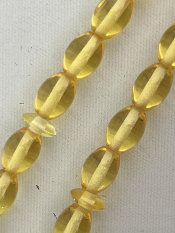 Oval Kesim Kokulu Toz Kehribar Tesbih 33lük 6mm A010 - Resim 5