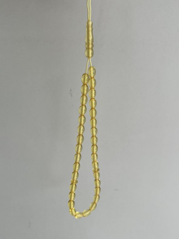 Oval Kesim Kokulu Toz Kehribar Tesbih 33lük 5mm A011 - 2