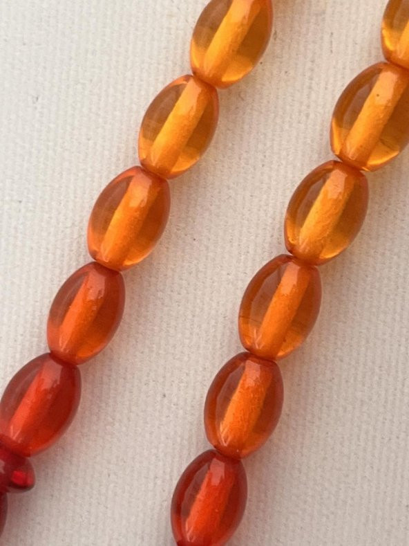 Oval Kesim Kokulu Toz Kehribar Tesbih 33lük 5mm A012 - 5