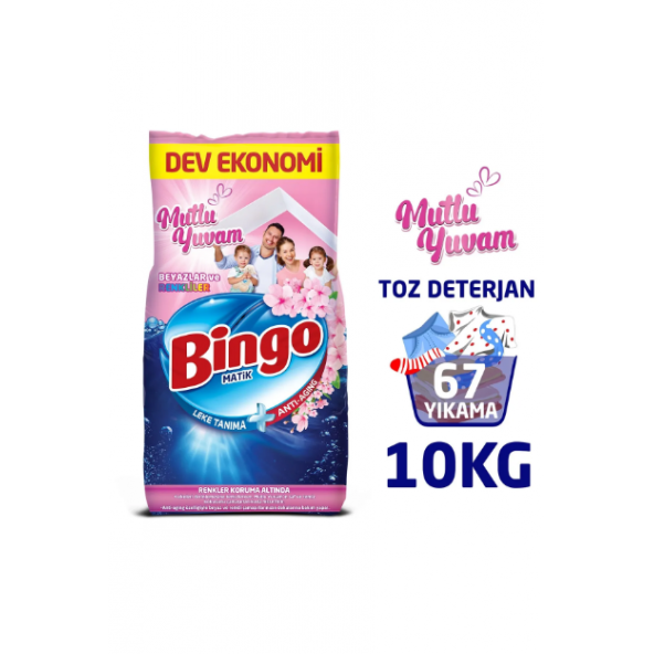 Bingo Toz Çamaşır Deterjanı 10 Kg 67 Yıkama Mutlu Yuvam BMY1271