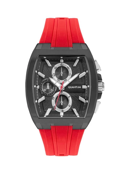 QUANTUM HNG997.068 KIRMIZI SİLİKON KORDON ERKEK KOL SAATİ ürün görseli 1
