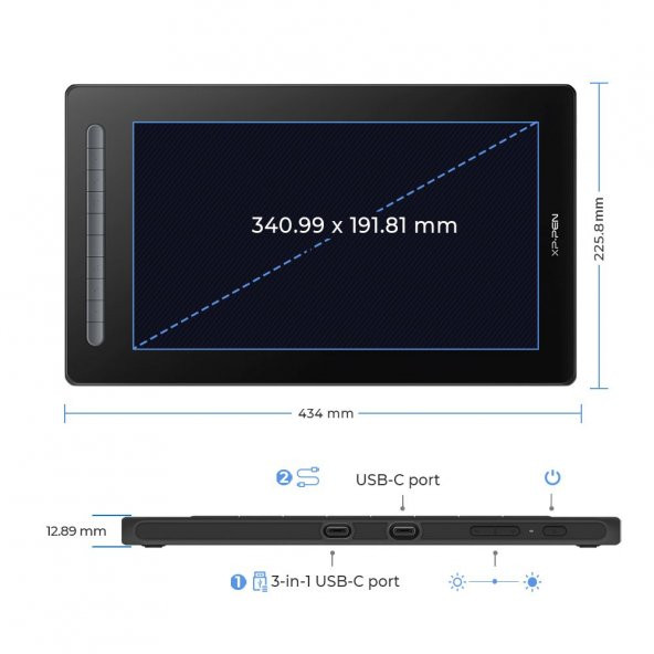 XP-Pen Artist 16 2nd Generation Grafik Ekran Tablet Siyah - 6