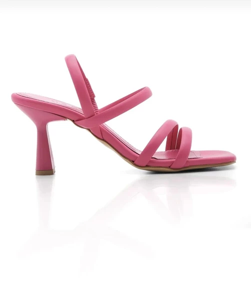 Potinonline K2054 Kadın Topuklu Ayakkabı Küt Burun Atkılı Topuklu Sandalet - 6