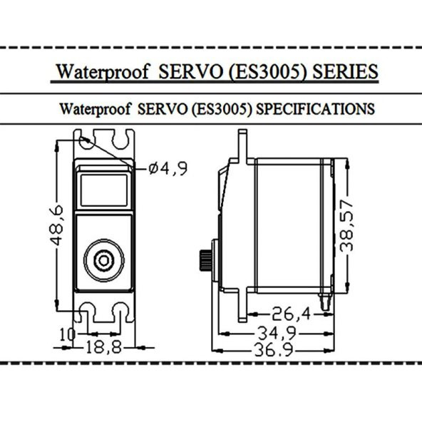 Emax ES3005 Servo Motor Orijinal Metal Analog Servo 42gr Su Geçirmez - 5