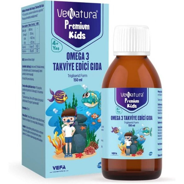 VeNatura Kids Premium Omega 3 Takviye Edici Gıda 150 ml