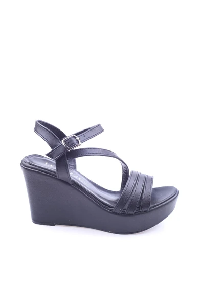 Le Guzzi 2809 Kadın 9 Cm Dolgu Topuklu Cilt Sandalet - Resim 3