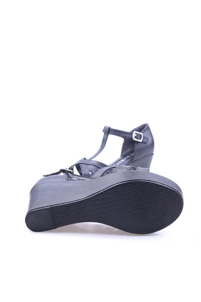 Le Guzzi 2808 Kadın 9 Cm Dolgu Topuklu Cilt Sandalet - Resim 5