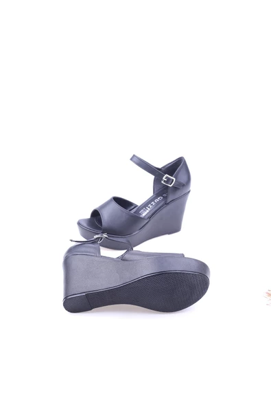 Le Guzzi 2807 Kadın 9 Cm Dolgu Topuklu Cilt Sandalet - 5