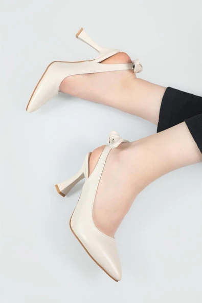 Bilener 2853 Kadın 9 Cm Topuklu Arkası Açık Stiletto Ayakkabı - Resim 4