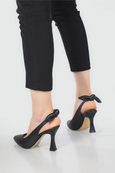 Bilener 2853 Kadın 9 Cm Topuklu Arkası Açık Stiletto Ayakkabı - 5
