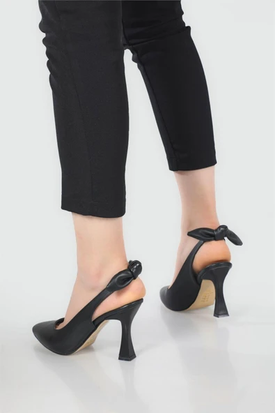 Bilener 2853 Kadın 9 Cm Topuklu Arkası Açık Stiletto Ayakkabı - Resim 5