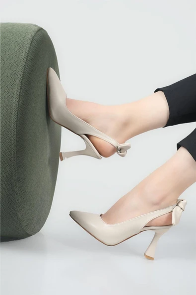 Bilener 2853 Kadın 9 Cm Topuklu Arkası Açık Stiletto Ayakkabı - Resim 2