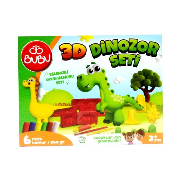 Bu-Bu Oyun Hamuru Seti 3D Dinozor Oyun Hamuru Kalıpları ve Oyun Hamuru Seti - Resim 3