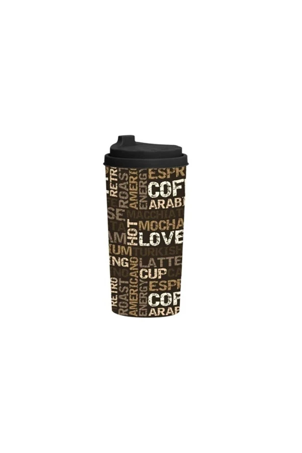 Herevin Desenli Kahve Bardağı-Coffe Yazılı 470 Cc Coffe Desenli Kahve Bardağı