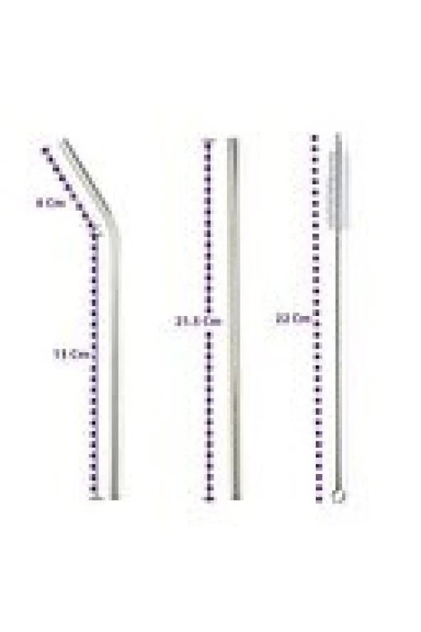 DURNES Paslanmaz Çelik Pipet + Temizleme Fırçası - 3