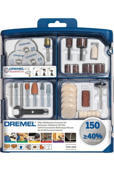 DREMEL ÇOK AMAÇLI AKSESUARSETİ 724 150Lİ - 1