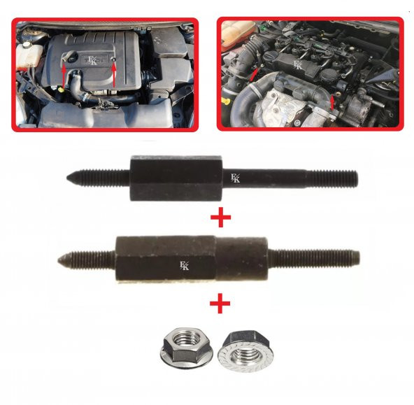 Ford Focus C-Max Motor Kapağı Montaj Saplama ve Somun Takımı 1.6 Dizel