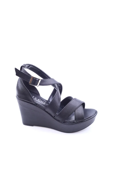 Le Guzzi 2811 Kadın 9 Cm Dolgu Topuklu Cilt Sandalet - Resim 2