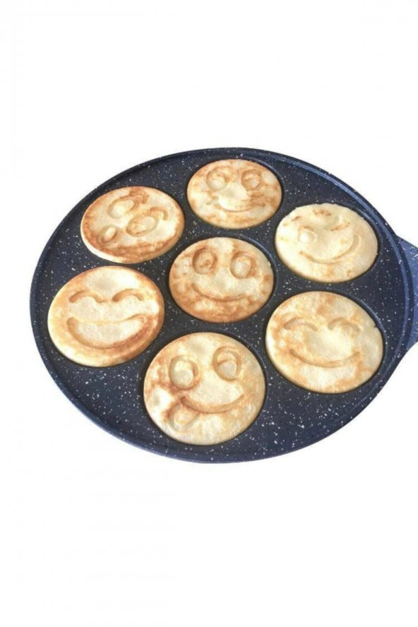 Eda granit pankek tava 28 cm gülen yüz emojili pankek tavası - 2