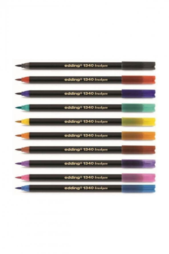 1340 Brushpen Fırça Uçlu Kalem 10 Renk Pp Kutu - 2