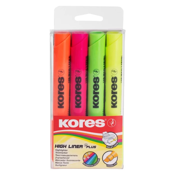 KORES FOSFORLU KALEM HIGH LINER PLUS 4 LÜ SET