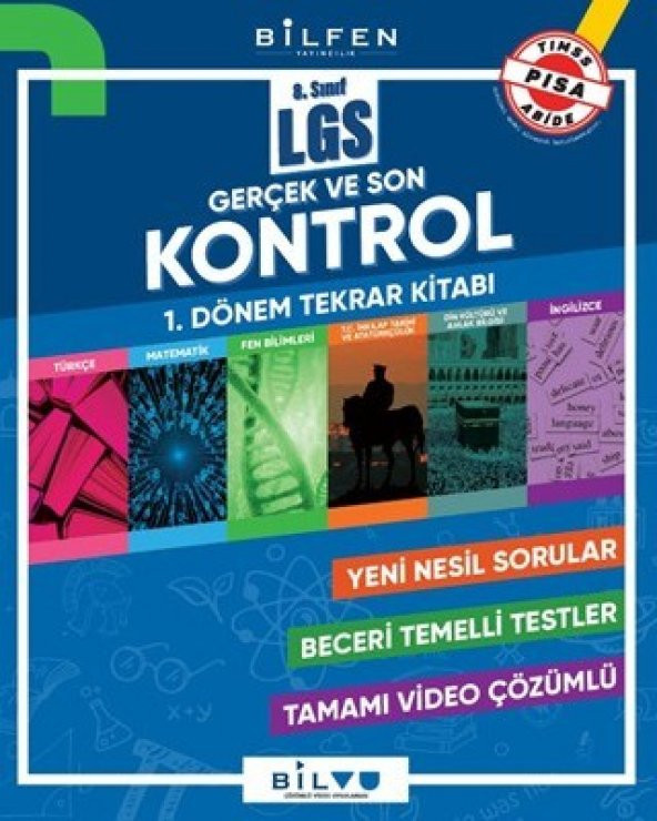 8. Sınıf LGS 1. Dönem Gerçek ve Son Kontrol Tekrar Kitabı Bilfen Yayınları