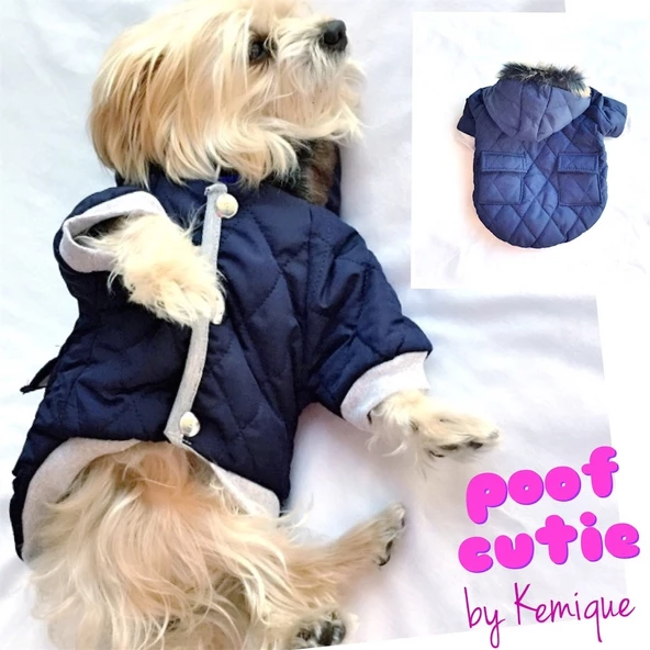 LACİVERT POOF CUTIE by Kemique  KÖPEK MONT KÖPEK PALTO - 10