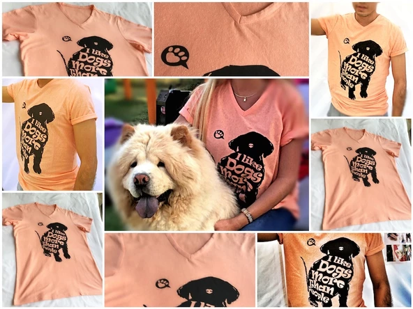 Dogs Leave Paw Prints On Your Heart Pembe Tişört - 12