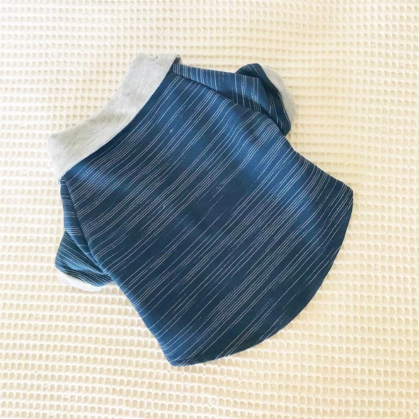 LACİVERT GRİ Polo Yaka Tişört Summer T Köpek Kıyafeti,Elbisesi - 6